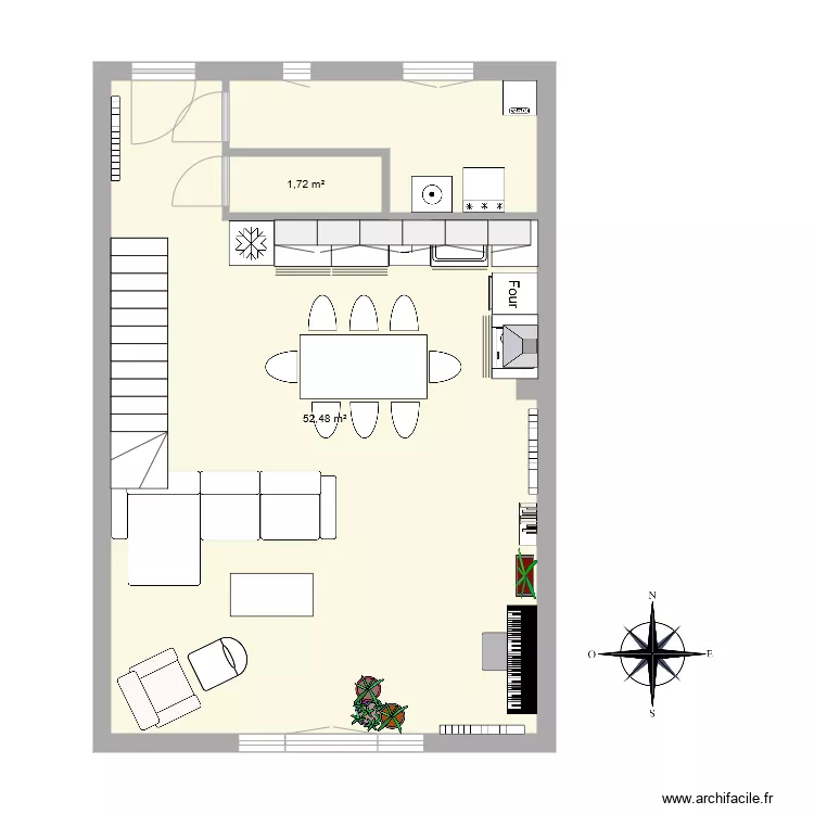 cuisine maison suite. Plan de 