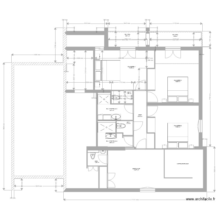 Bidart étage 1. Plan de 0 pièce et 0 m2