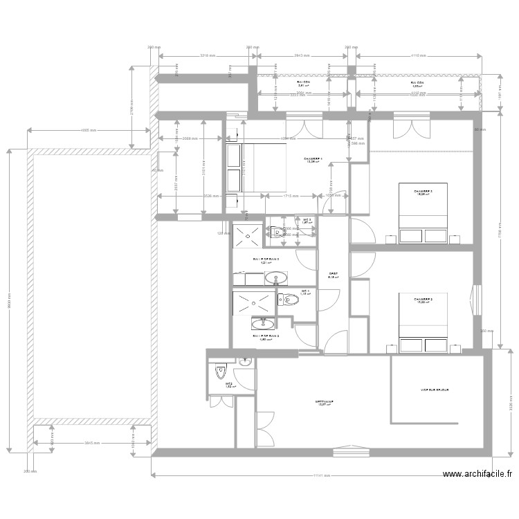 Bidart étage 1. Plan de 0 pièce et 0 m2