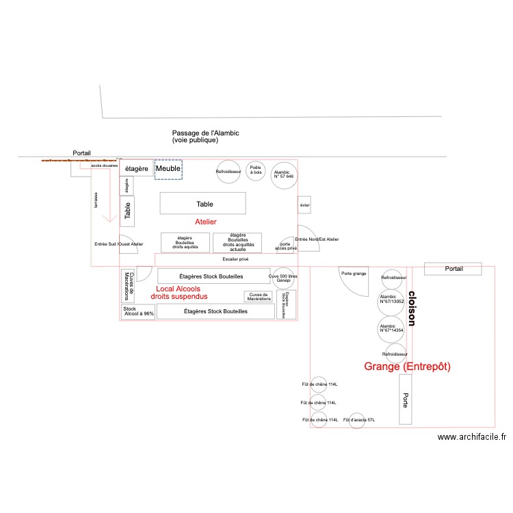 projet distillerie. Plan de 0 pièce et 0 m2