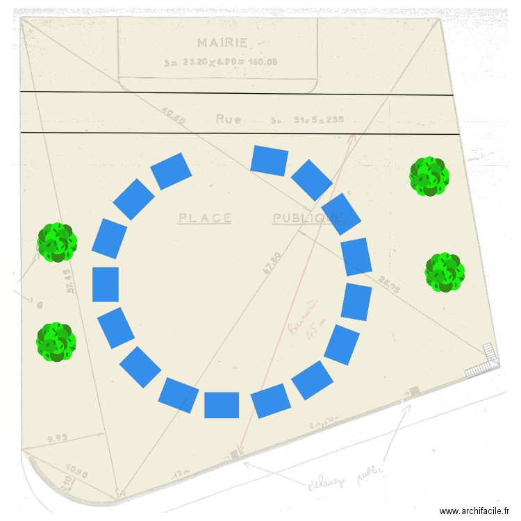 Place de la Mairie. Plan de 0 pièce et 0 m2