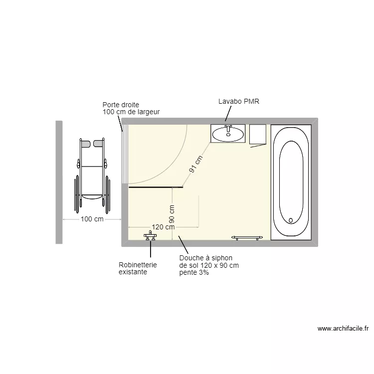 WATRIN SDB projet. Plan de 