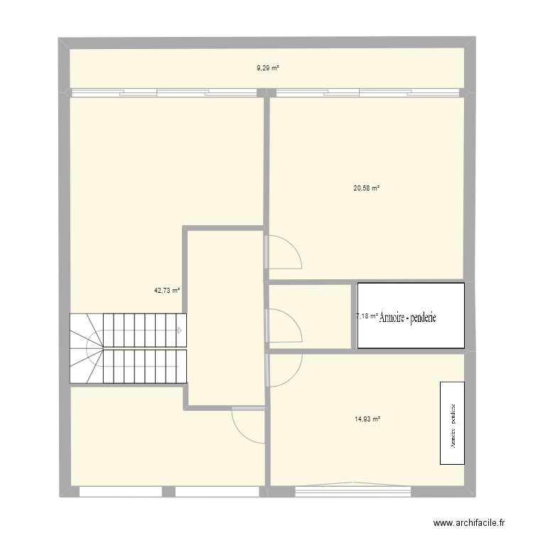 etage 1. Plan de 5 pièces et 95 m2