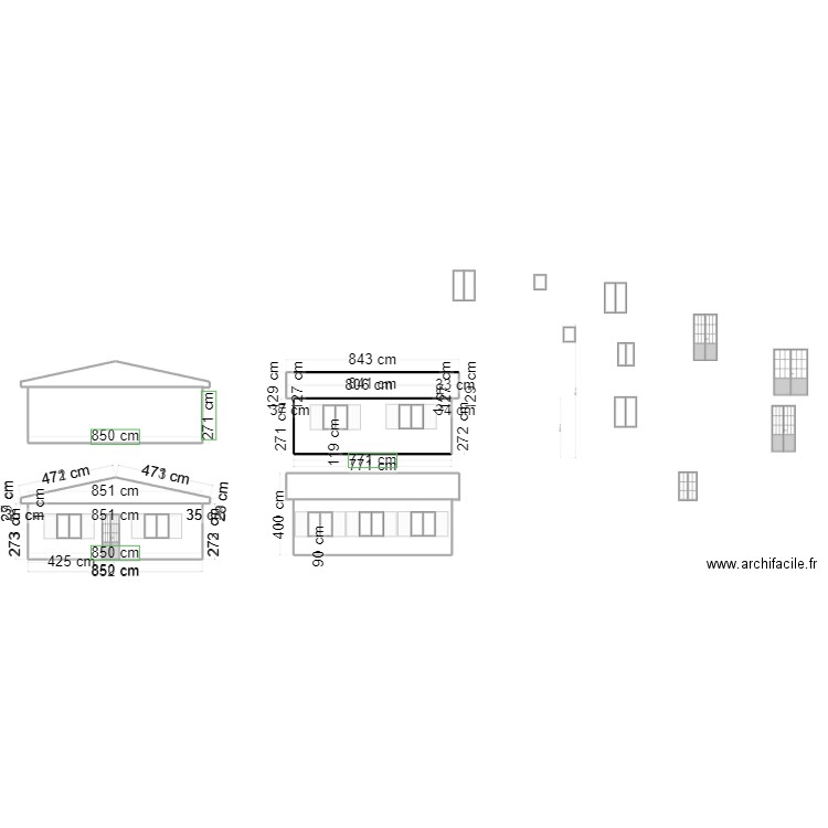 HUA façades. Plan de 1 pièce et 21 m2