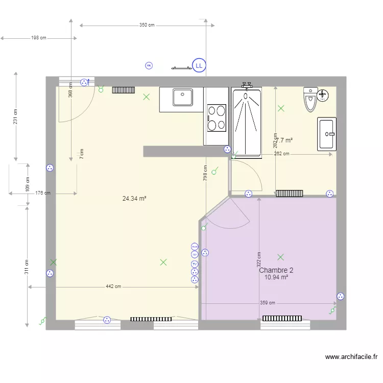 appartement  roanne . Plan de 