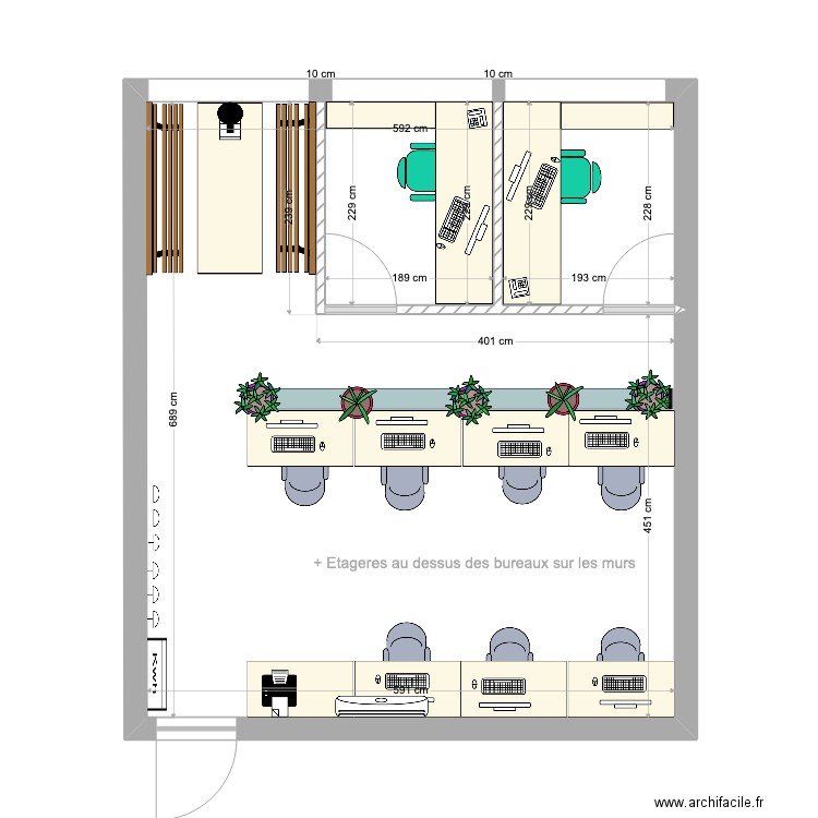 Bureau vAP1. Plan de 1 pièce et 40 m2
