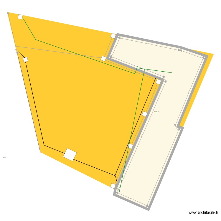 terrain. Plan de 1 pièce et 138 m2