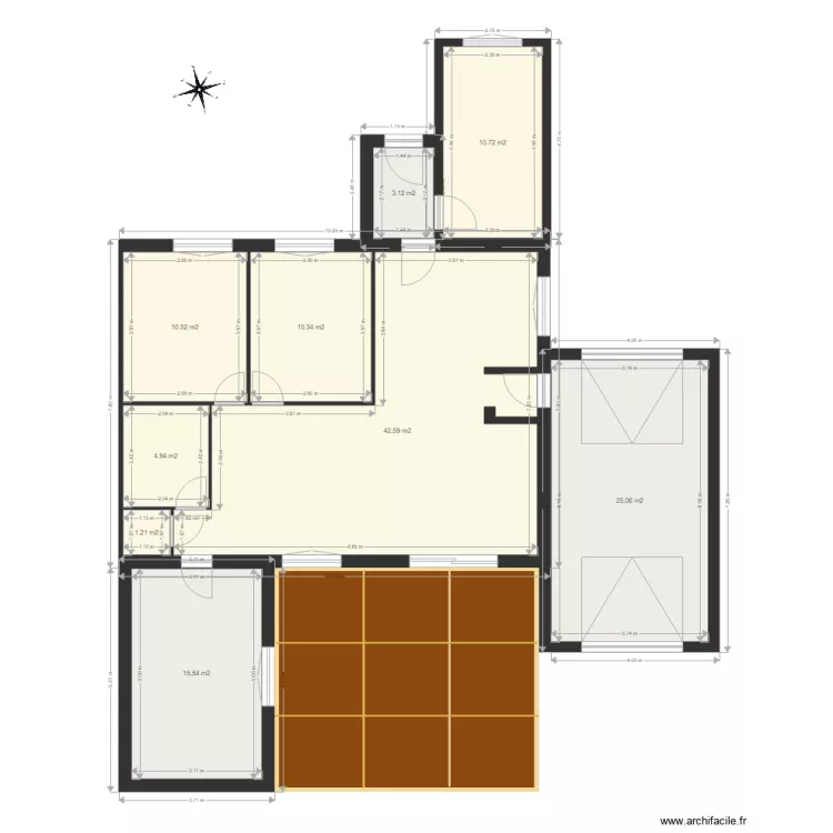 extension non meubl&eacute;e. Plan de 