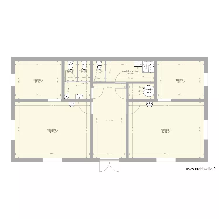 Vestiaires 2. Plan de Vestiaires 2. Plan de