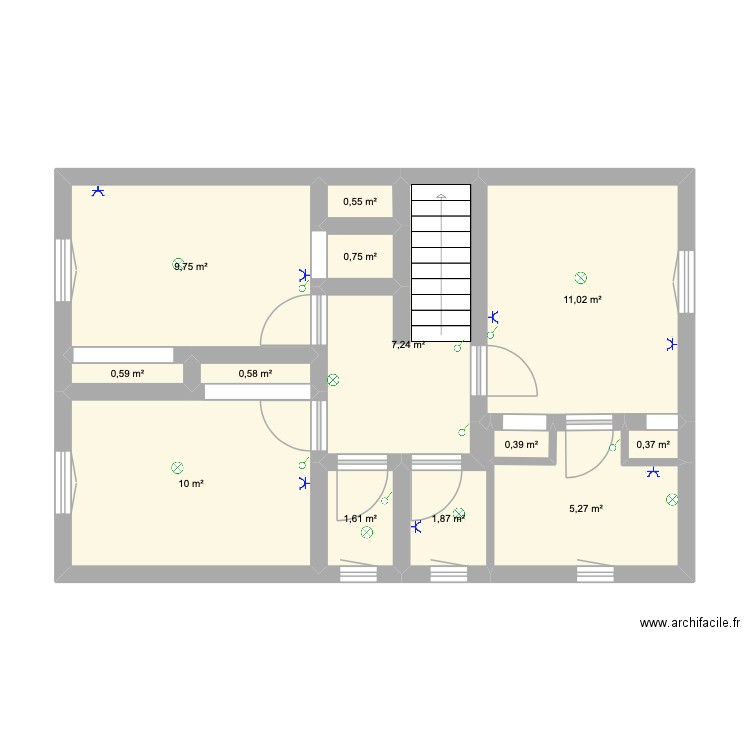 MANGET 1ER. Plan de 13 pièces et 50 m2