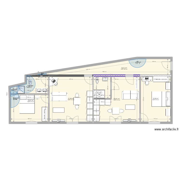 Makram 2. Plan de 5 pièces et 91 m2