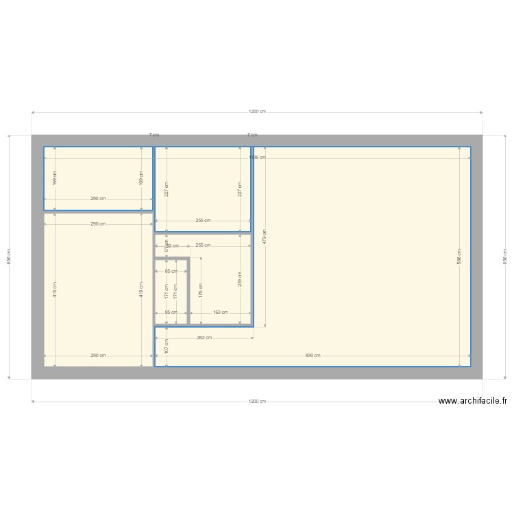 cote pièce. Plan de 0 pièce et 0 m2