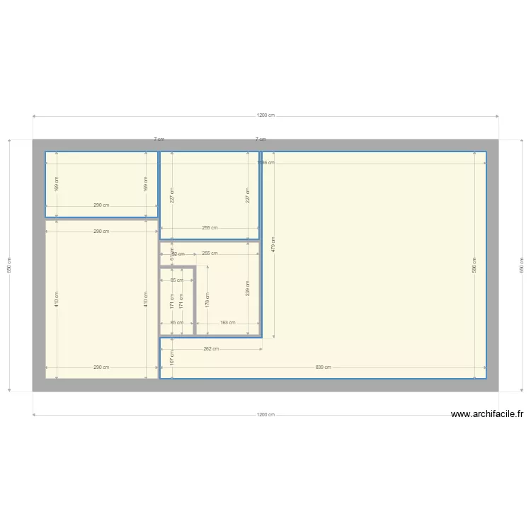 cote pi&egrave;ce. Plan de 