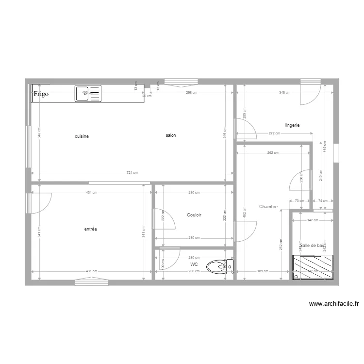VERGER  petite maison. Plan de 
