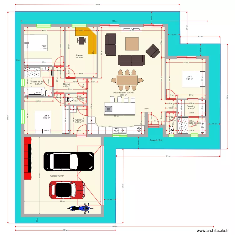 Adelina 123 m2 . Plan de 