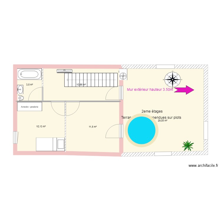 E17 1ER ETAGE. Plan de 0 pièce et 0 m2