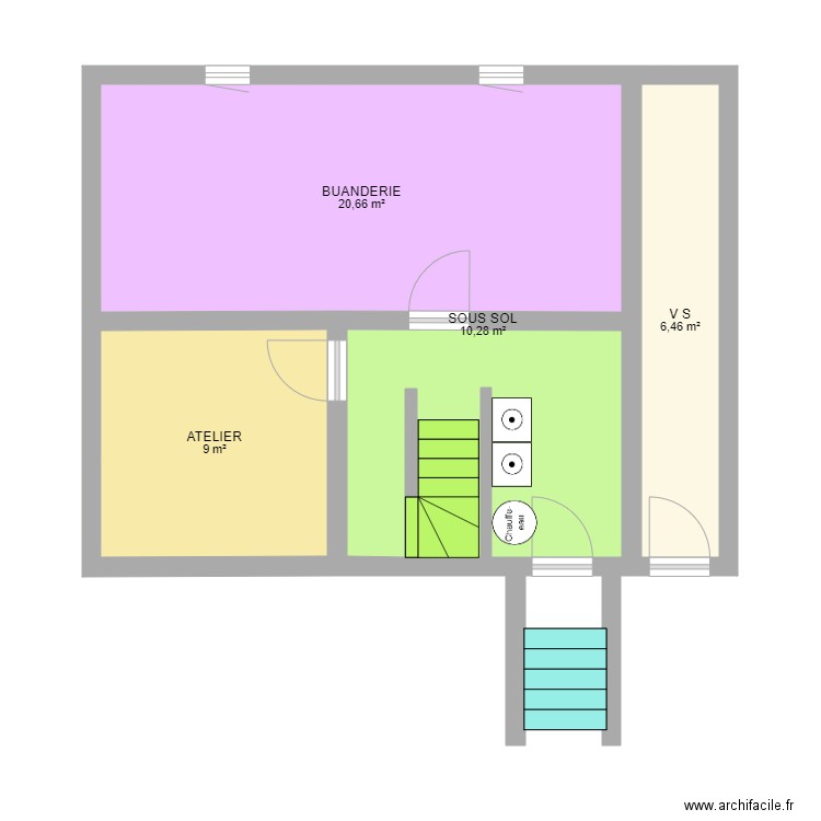 Meaux SS. Plan de 4 pièces et 46 m2