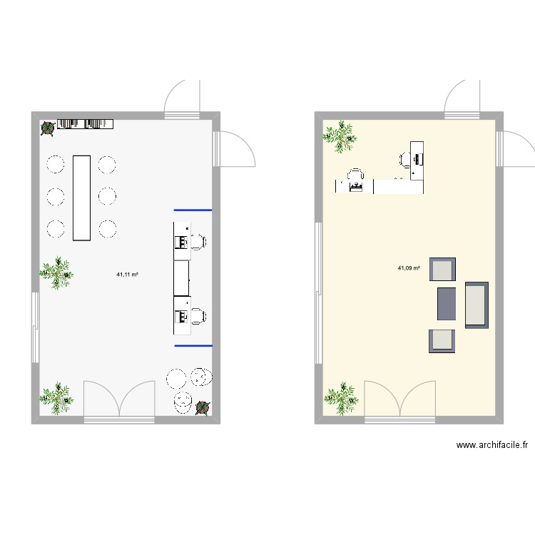 LOBBY. Plan de 2 pièces et 82 m2