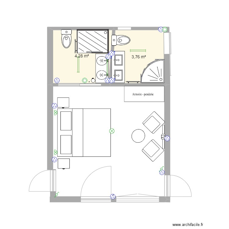Plan Chambre 5 . Plan de 0 pièce et 0 m2