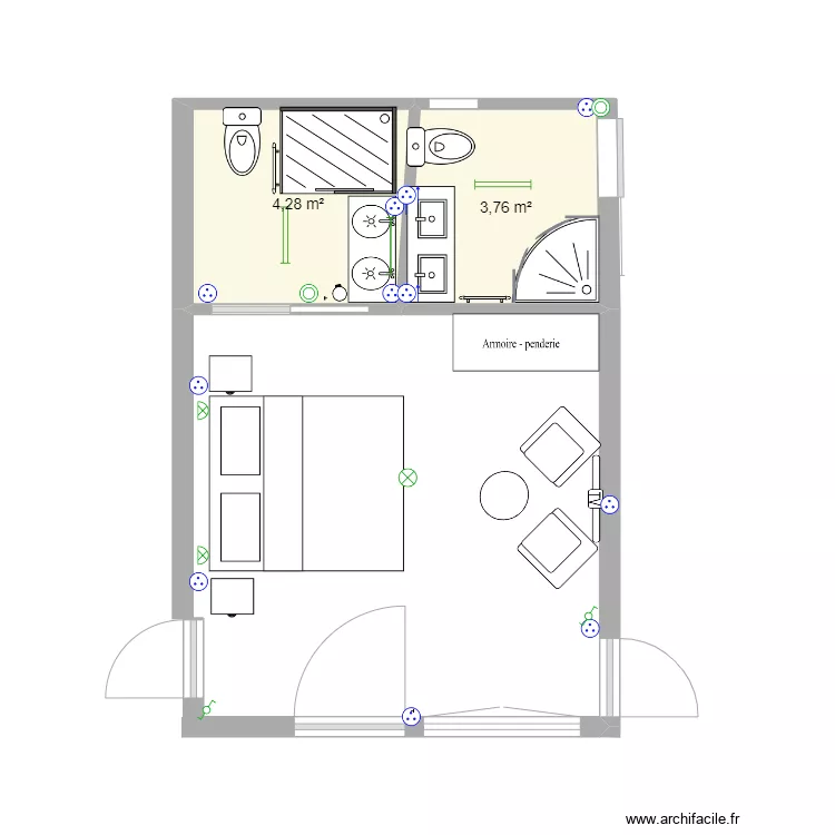 Plan Chambre 5 . Plan de 