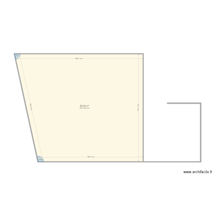 local droit. Plan de 0 pièce et 0 m2