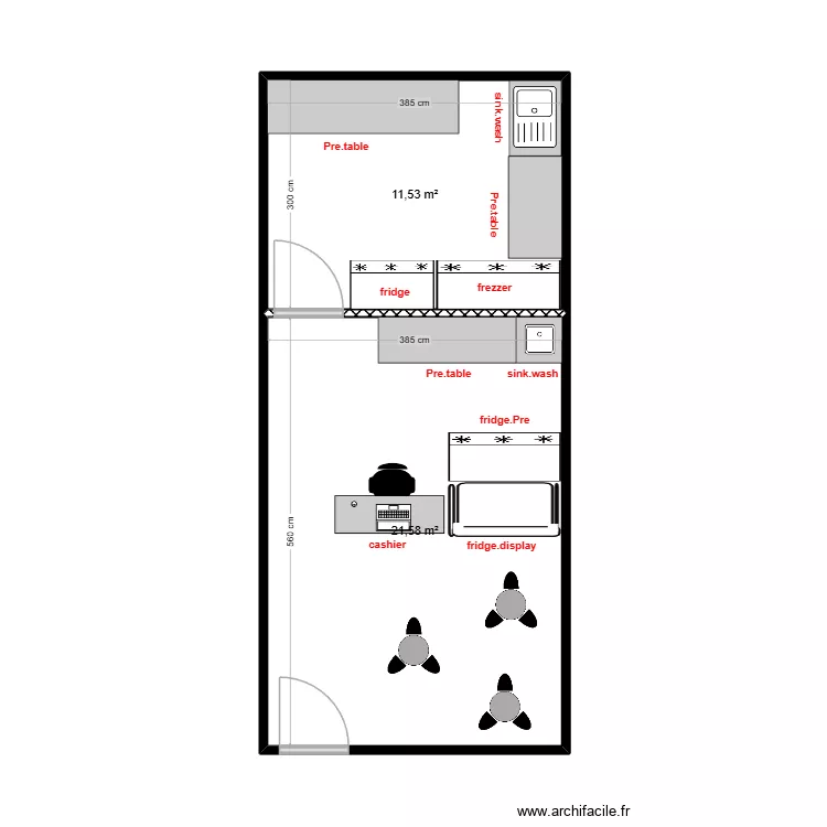 JUICE SHOP. Plan de 