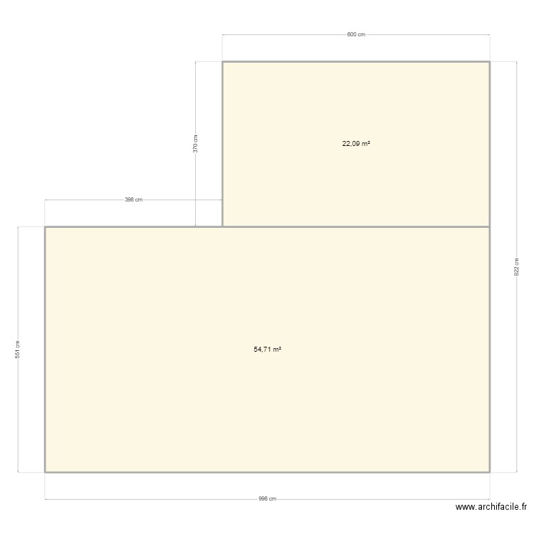 han sur lesse . Plan de 2 pièces et 77 m2