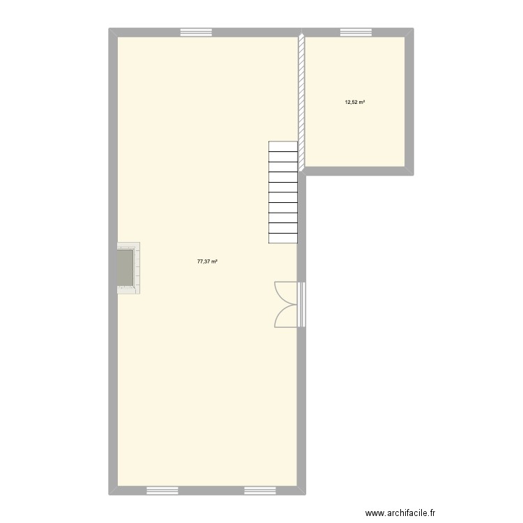 Lot 8 2eme /Appart fini salon + Bureau + Mezanine. Plan de 2 pièces et 90 m2