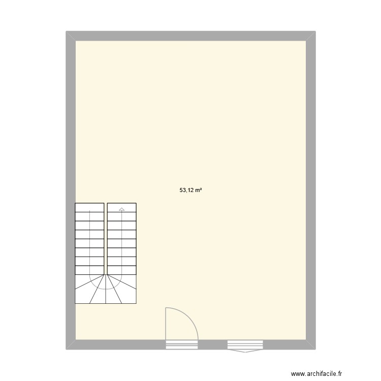 aménagement 9 écoles vest. Plan de 1 pièce et 53 m2