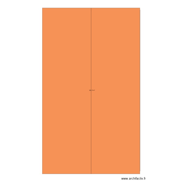 pars. Plan de 1 pièce et 222 m2