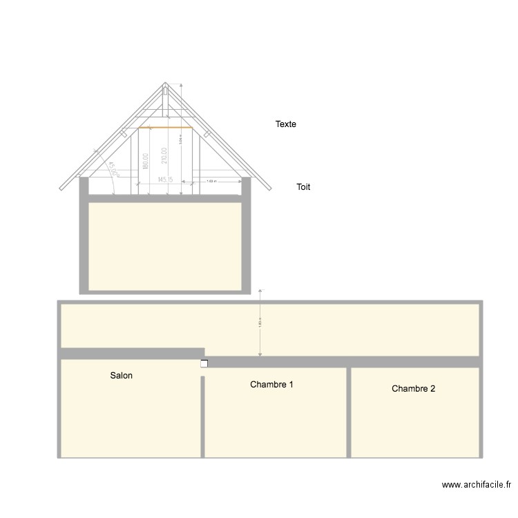 Toit et coupe. Plan de 0 pièce et 0 m2