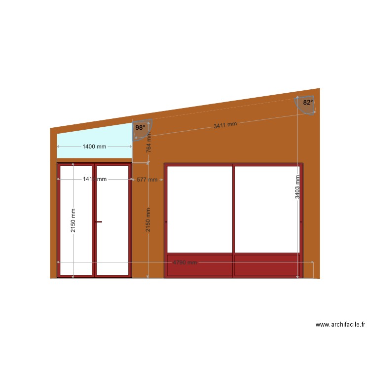 Façade silence midi 4. Plan de 0 pièce et 0 m2