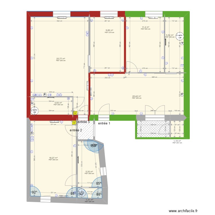 43 République R+2 plan elec. Plan de 0 pièce et 0 m2