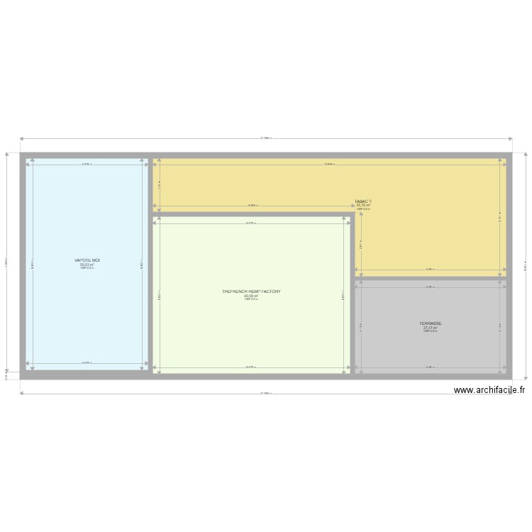 BATIMENT TABAC . Plan de 4 pièces et 193 m2