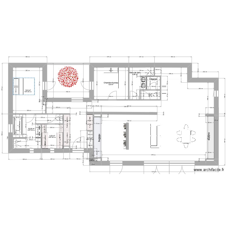 PLAN4B-4JUIN-Béton+ WC-CHANGEMENT CHAMBRE ET SDB -sans ouverture NORD-1 juin -134m2. Plan de 0 pièce et 0 m2