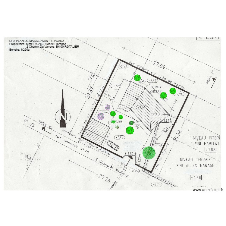 PLANDEMASSEAVANTTRAVAUX. Plan de 0 pièce et 0 m2