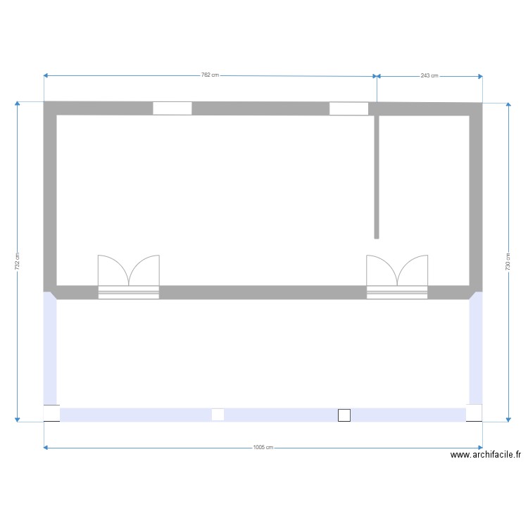 TerrasseRev1. Plan de 2 pièces et 60 m2