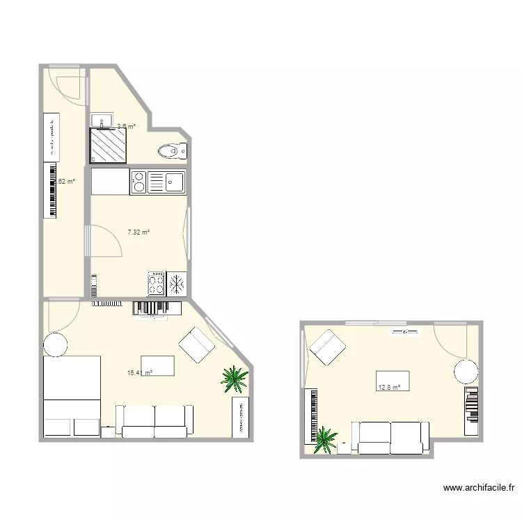 Appart 64 Buzenval. Plan de 