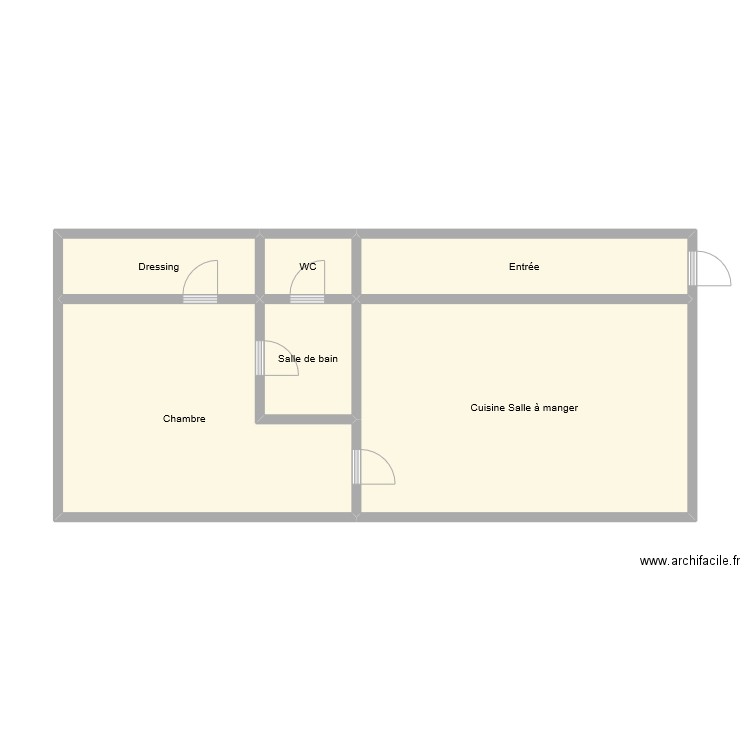 agrinier. Plan de 6 pièces et 49 m2