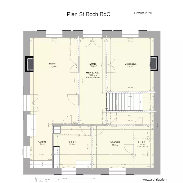 St Roch RdC sans meubles. Plan de 