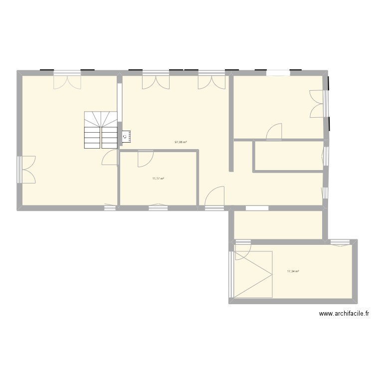 BOUCHEMAINE ETAGE. Plan de 3 pièces et 126 m2