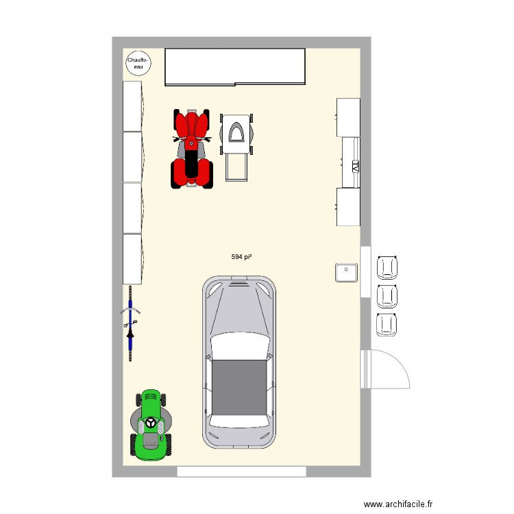 garage 2022. Plan de 1 pièce et 55 m2