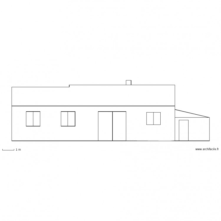 facade sud. Plan de 0 pièce et 0 m2