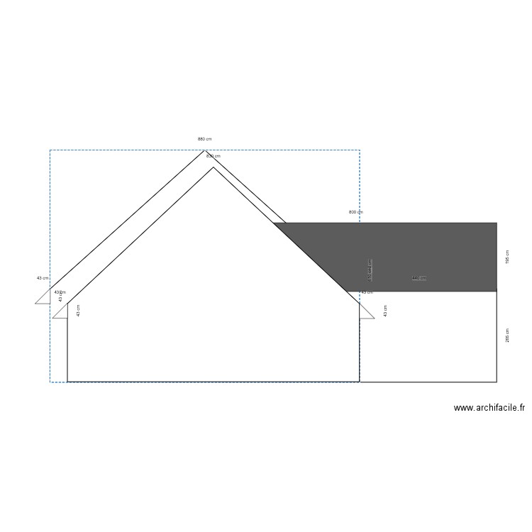 Plan facade nord est (état futur). Plan de 0 pièce et 0 m2