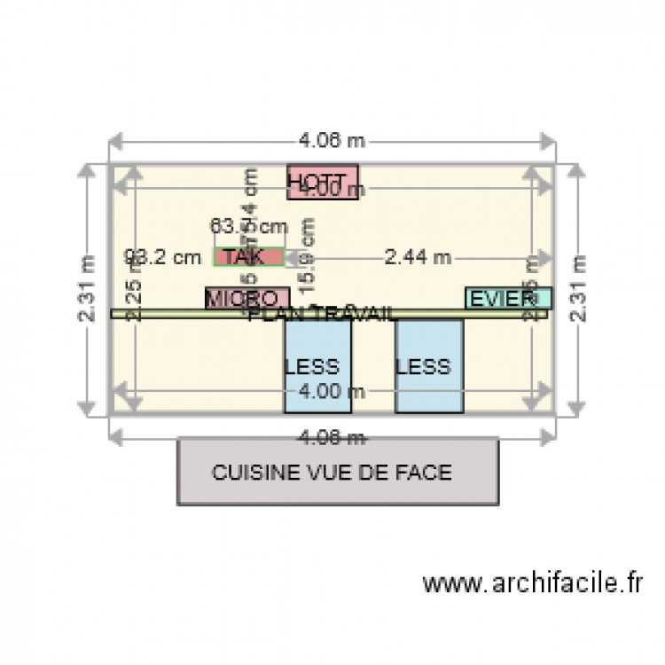 CUISINE FACE. Plan de 0 pièce et 0 m2