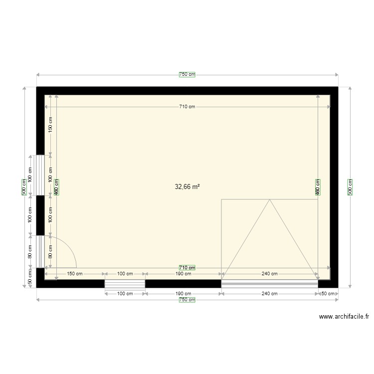 garage2. Plan de 1 pièce et 33 m2