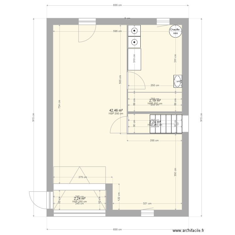 maussane sous sol . Plan de 4 pièces et 49 m2