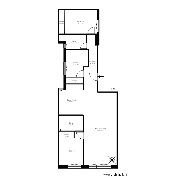 c alzinaret 8 esc b 1 1 andorra. Plan de 0 pièce et 0 m2