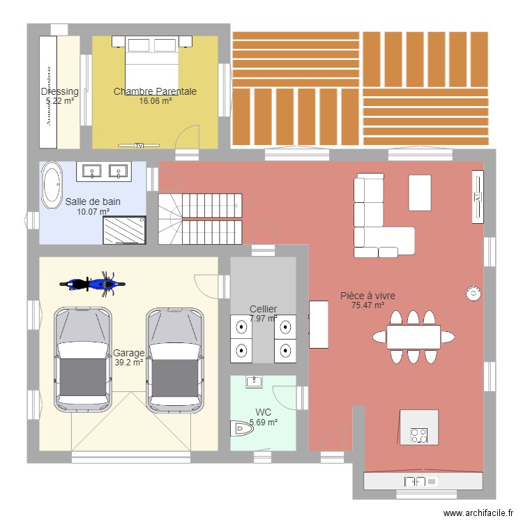 Maison. Plan de 0 pièce et 0 m2