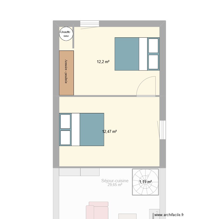 NAVARRO. Plan de 9 pièces et 88 m2